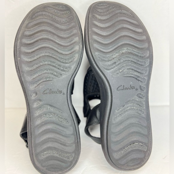 Clarks Cloudsteppers Womens Drift Fern Flat Black Wedge Comfort Adjustable Sz 6 - Picture 3 of 12